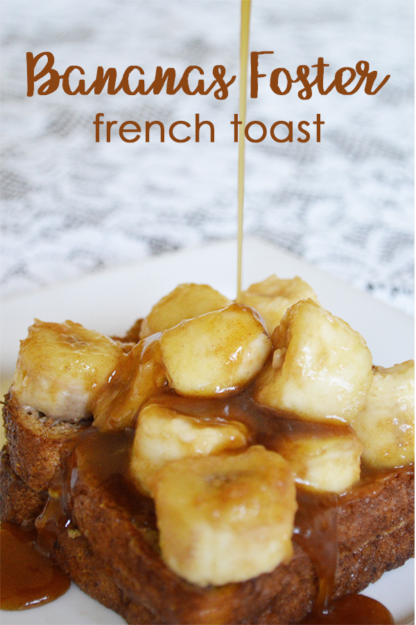 This easy bananas foster french toast recipe can be made in minutes. It can be served at breakfast or at your next hosted brunch. - The Kreative Life
