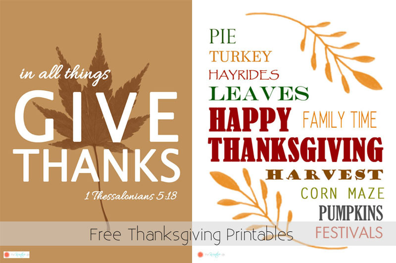 Free Thanksgiving Printables - The Kreative Life