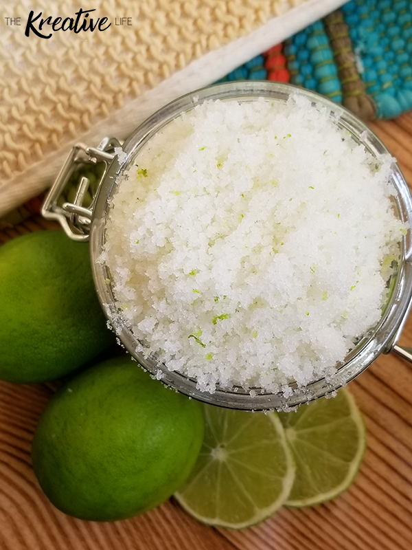 A margarita sugar scrub that will leave your skin feeling soft, smooth, and rejuvenated! This margarita body scrub recipe is easy to make and isn't at all stick, unlike other homemade margarita sugar scrub recipes you'll find. Enjoy your homemade diy margarita scrub in the comfort of your own home. - The Kreative Life